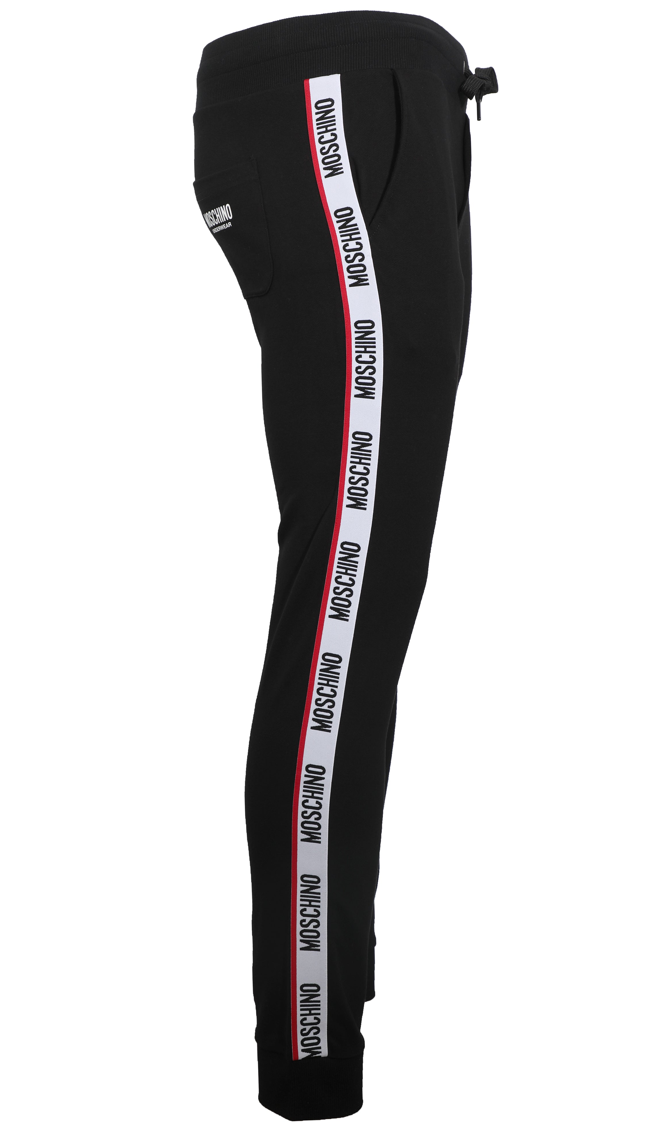 MOSCHINO JOGGERS W| SIDE STRIPE LOGO - BLACK