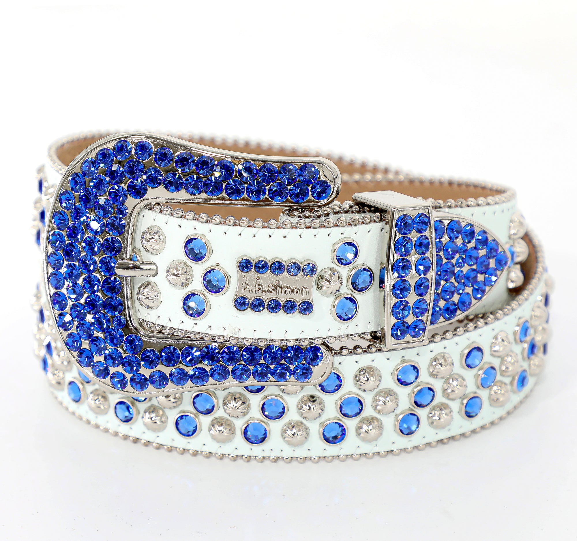 B.B Simon Belts Wht/Silver / 44