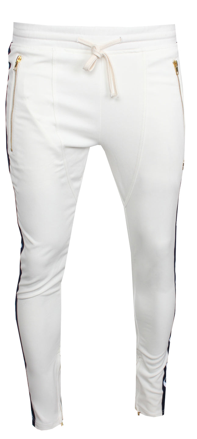 white jeans with side stripe