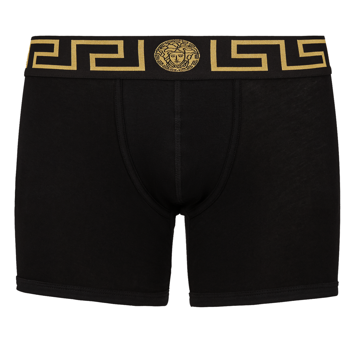 Versace Underwear Long Trunk W/Greca Border - Black/Gold - PureAtlanta.com