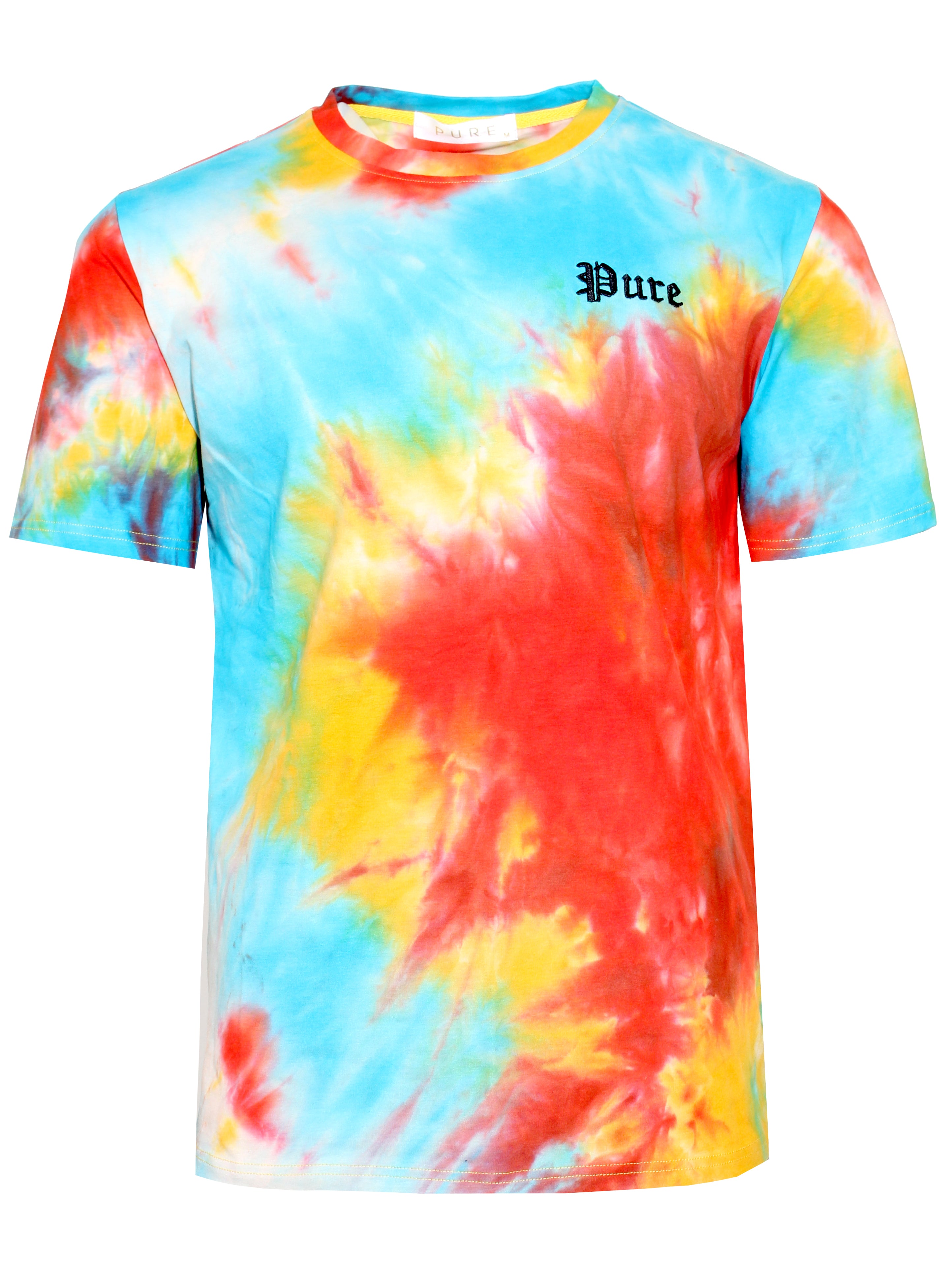 red and purple tie dye shirt