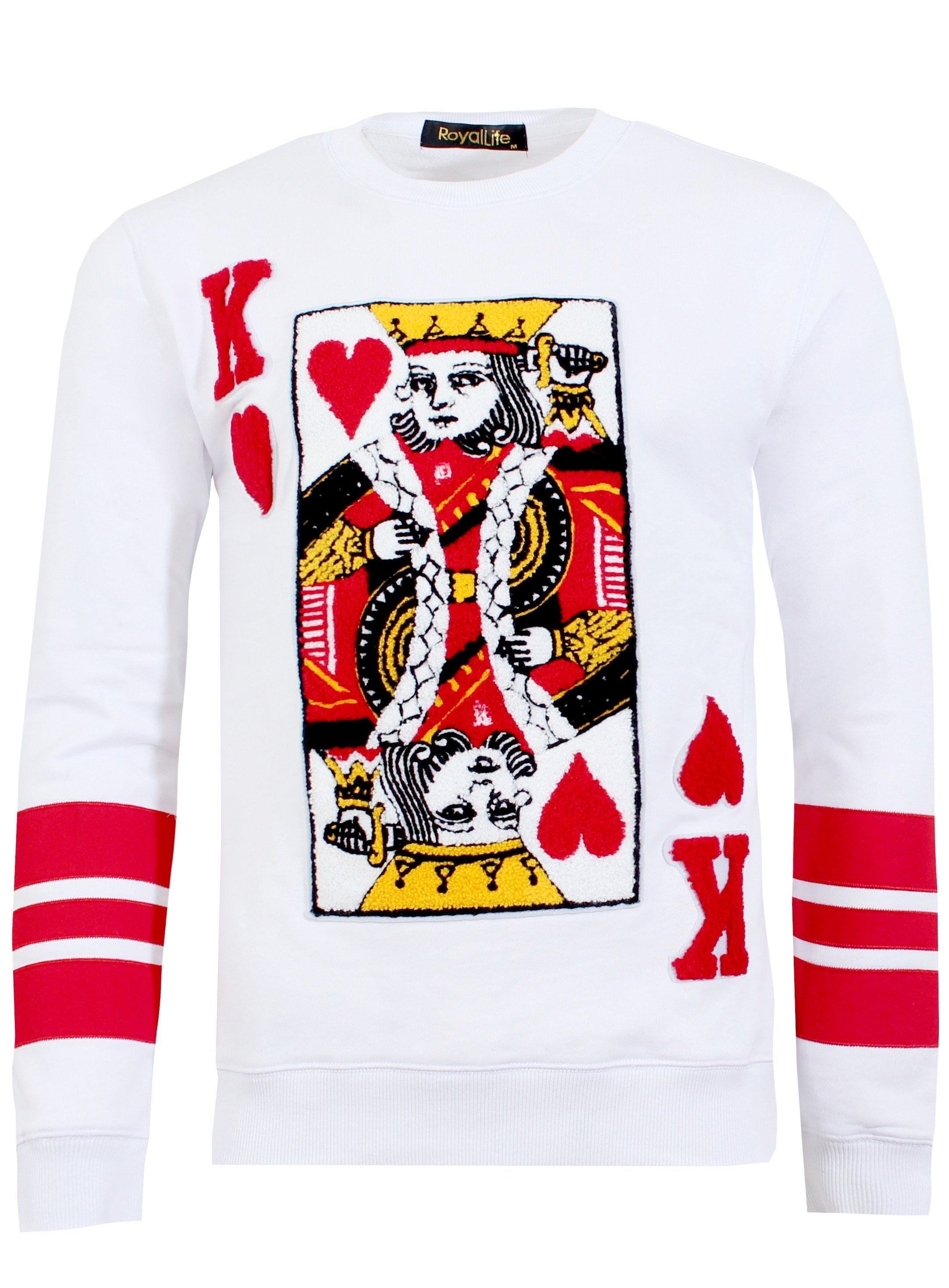 Long Sleeve Suicide King Sweater White - PureAtlanta.com