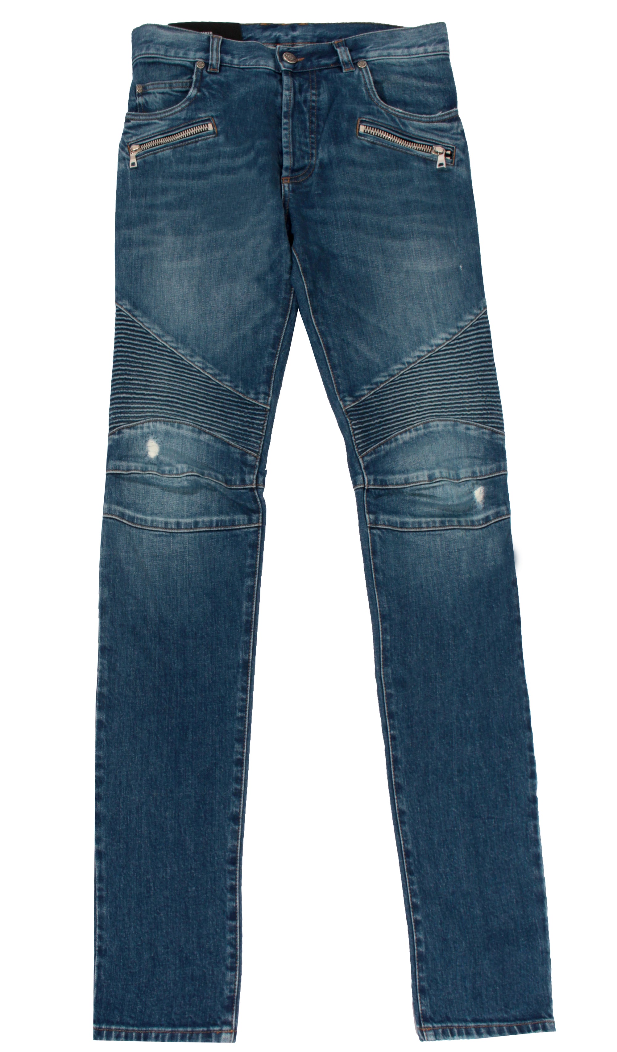Houston Tapered Distressed Jeans, Denim