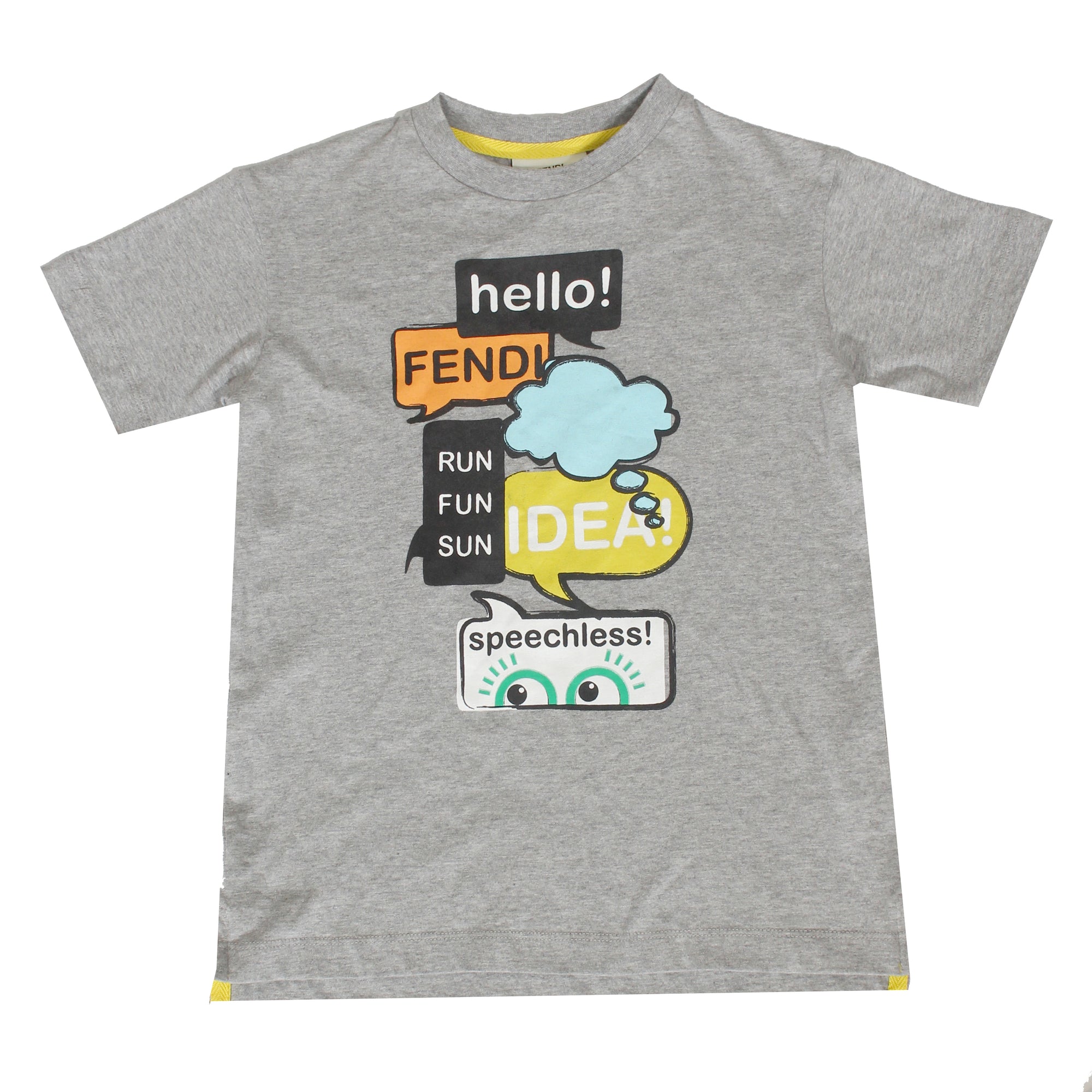 Fendi Kids Boys White Mini Me Spotted Black Orange T-Shirt