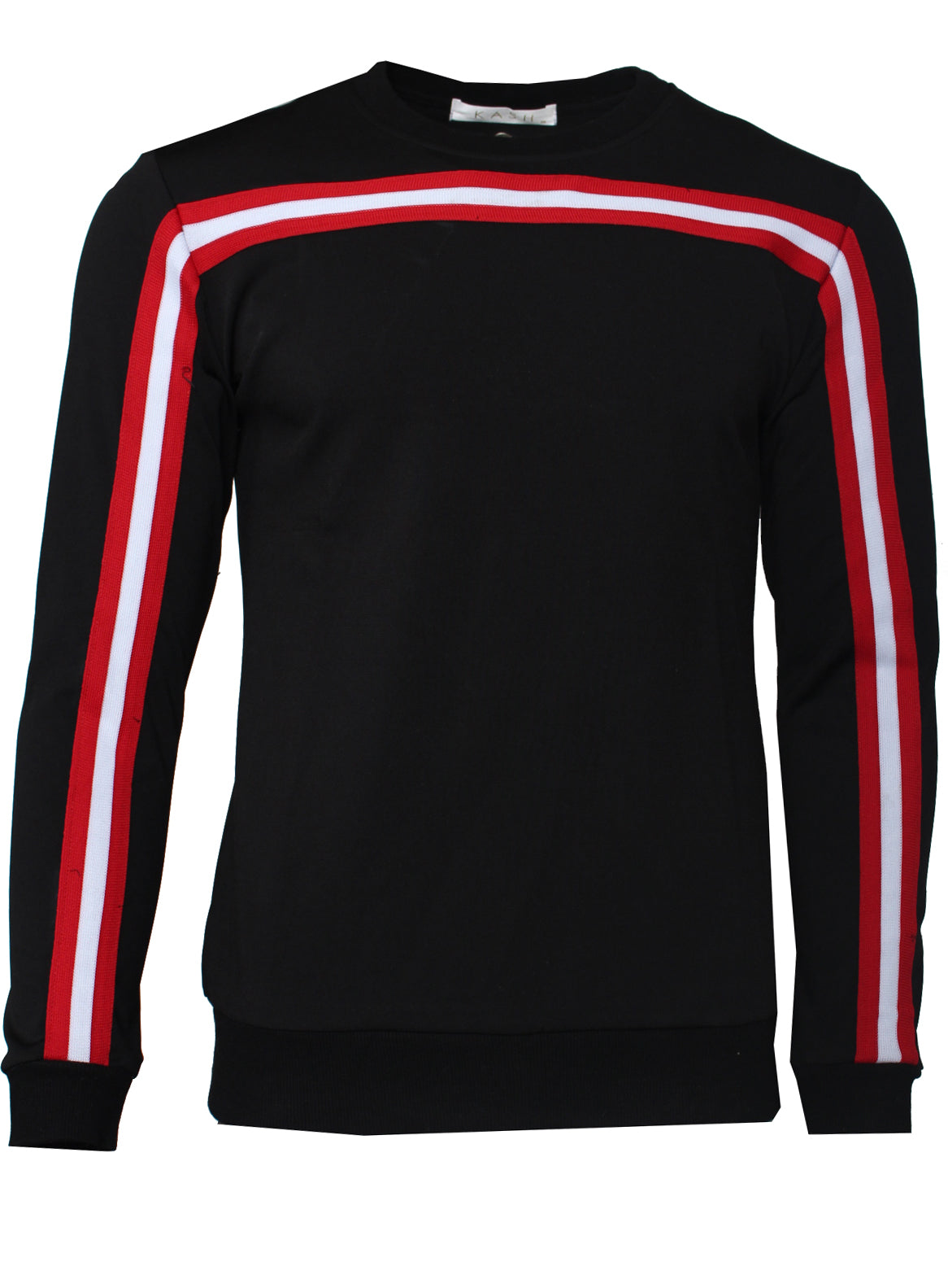 red white long sleeve shirt