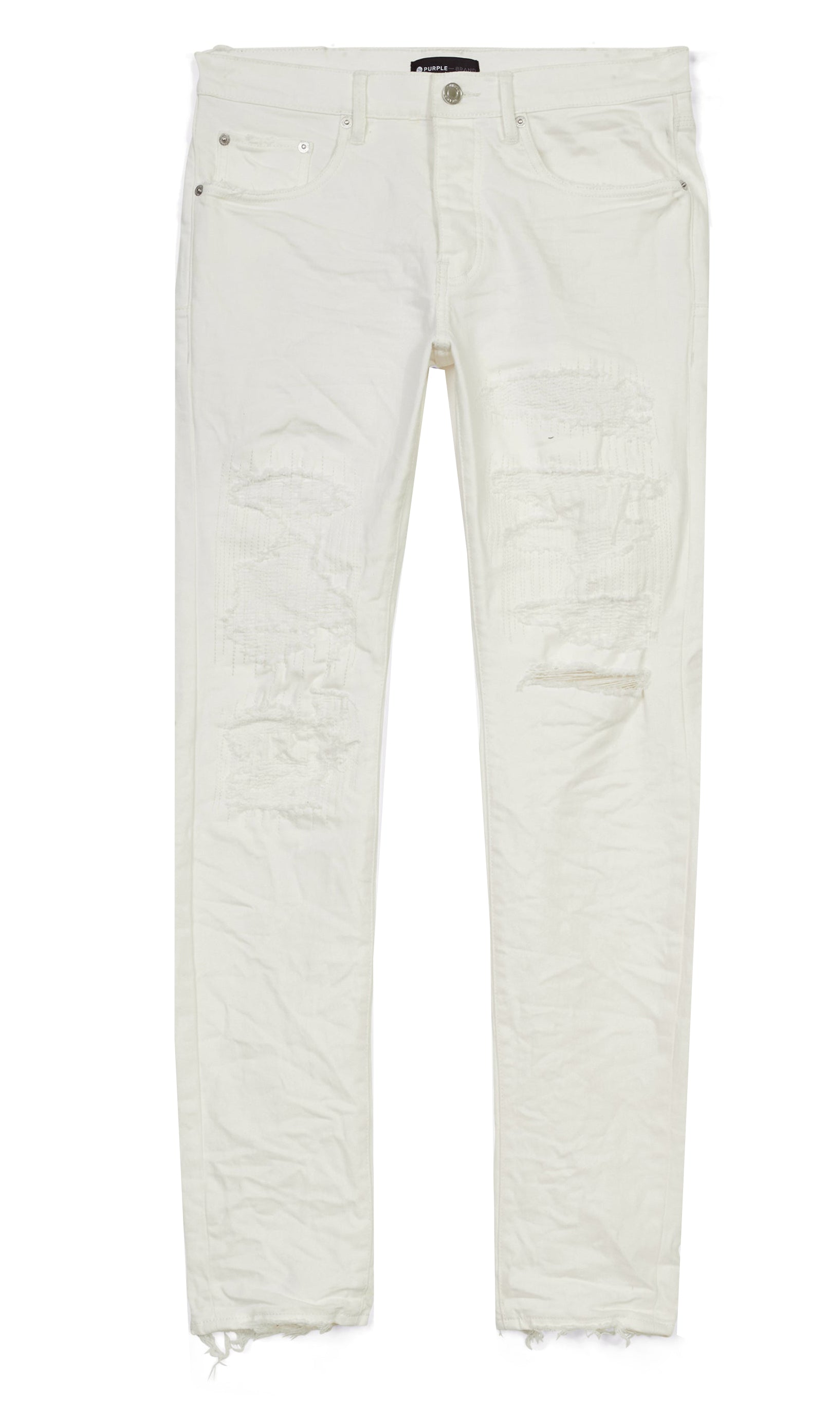 Purple Brand Iridescent Pearl Jean Worn White