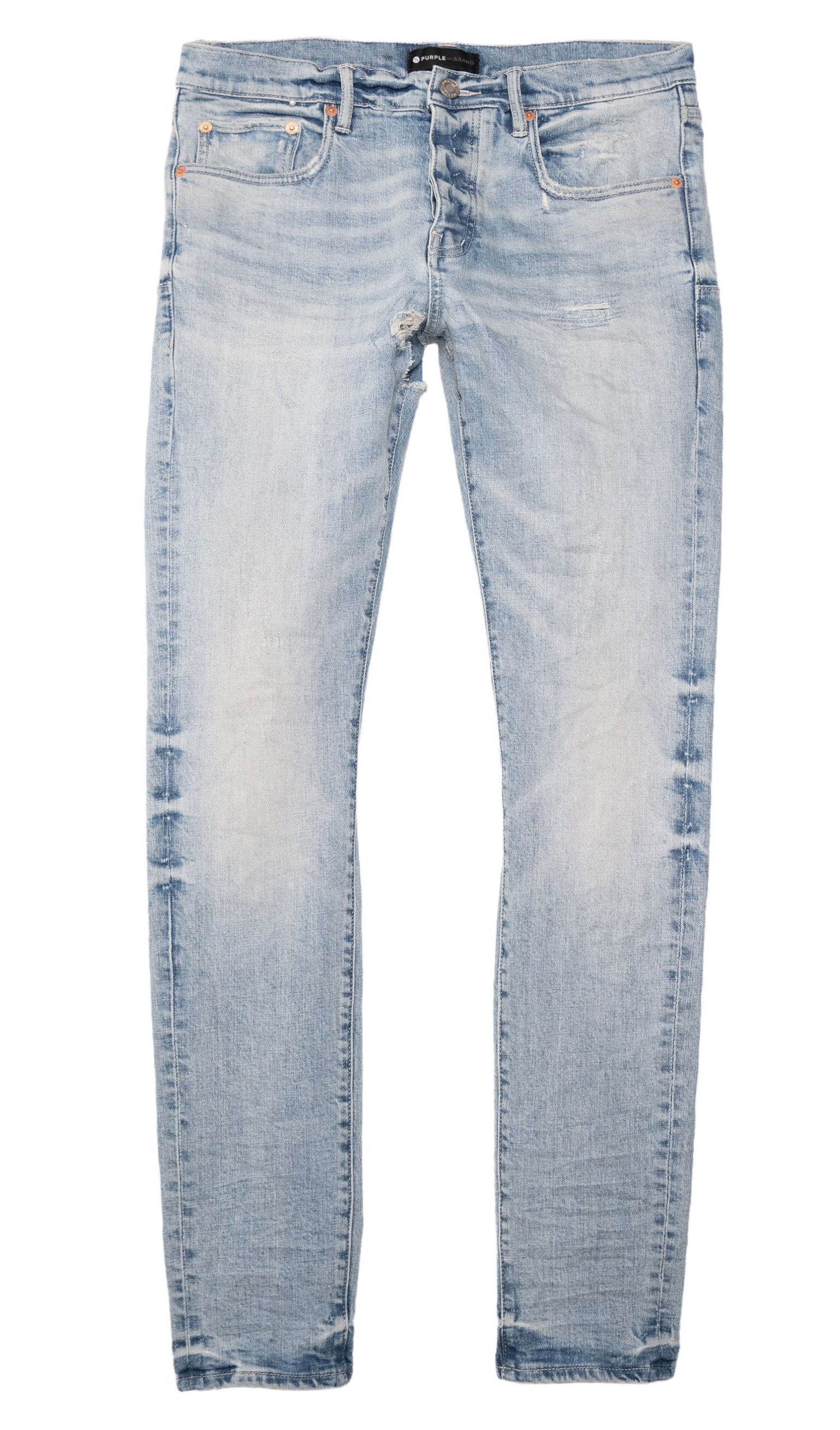 FLOCKED PAINTED WORDMARK DENIM - LT INDIGO 