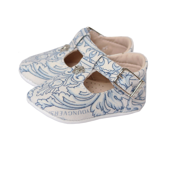 Young Versace Baby Crib Shoes(WHITE/BLUE)