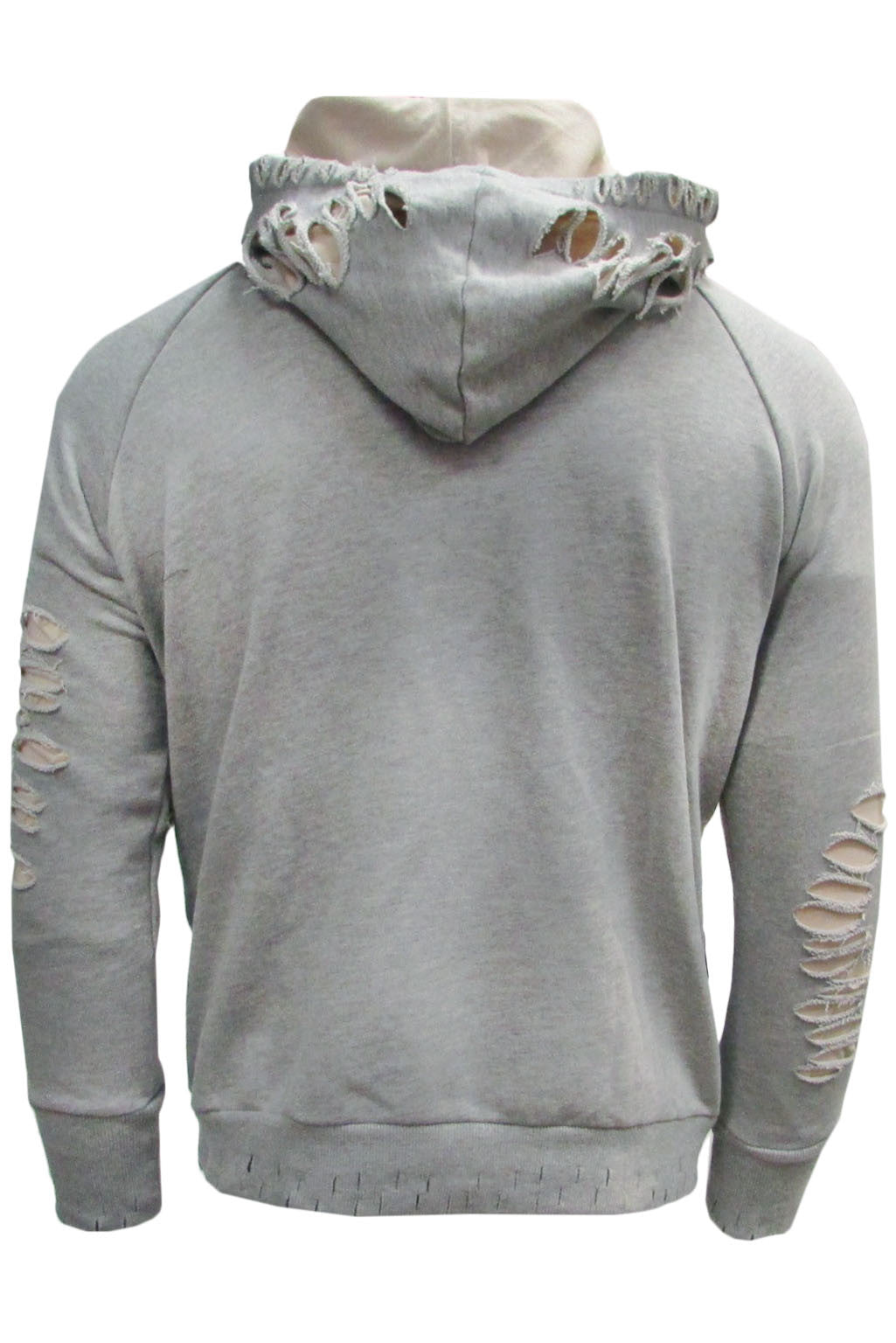 distressed grey sweatshirt