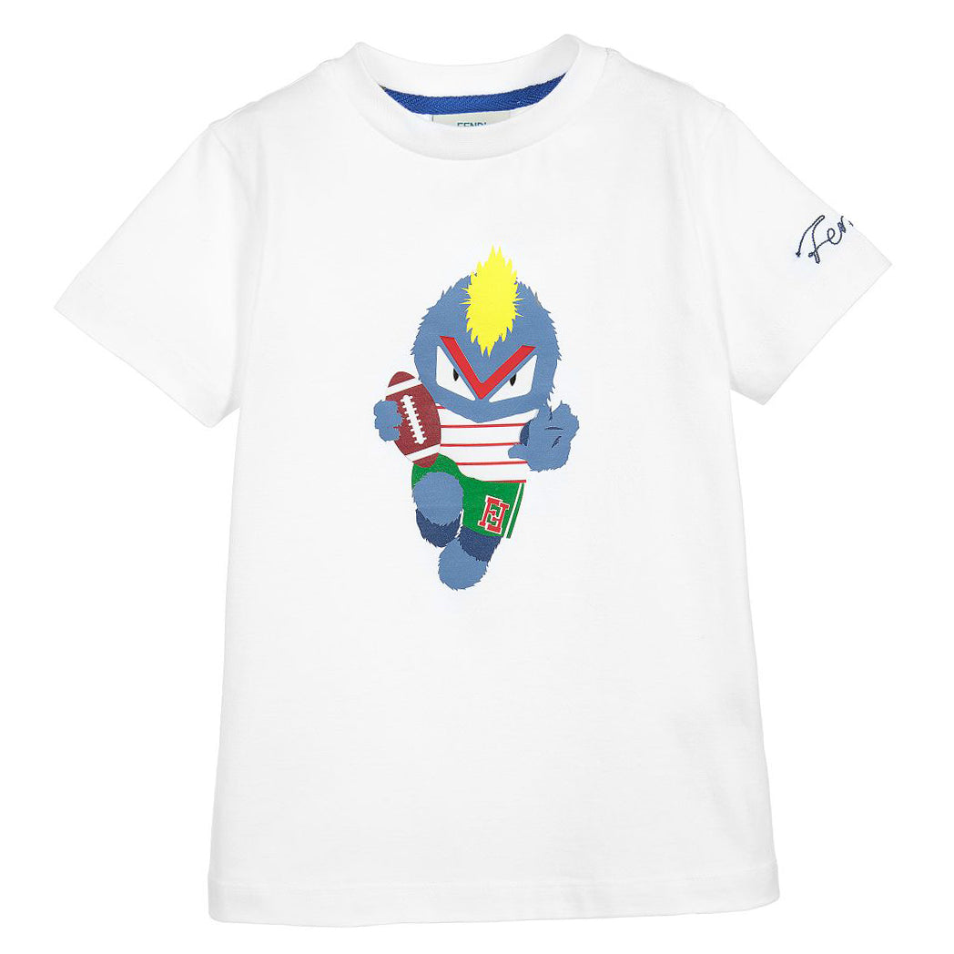 Fendi Boys SS Bug-Kun Logo T-Shirt 