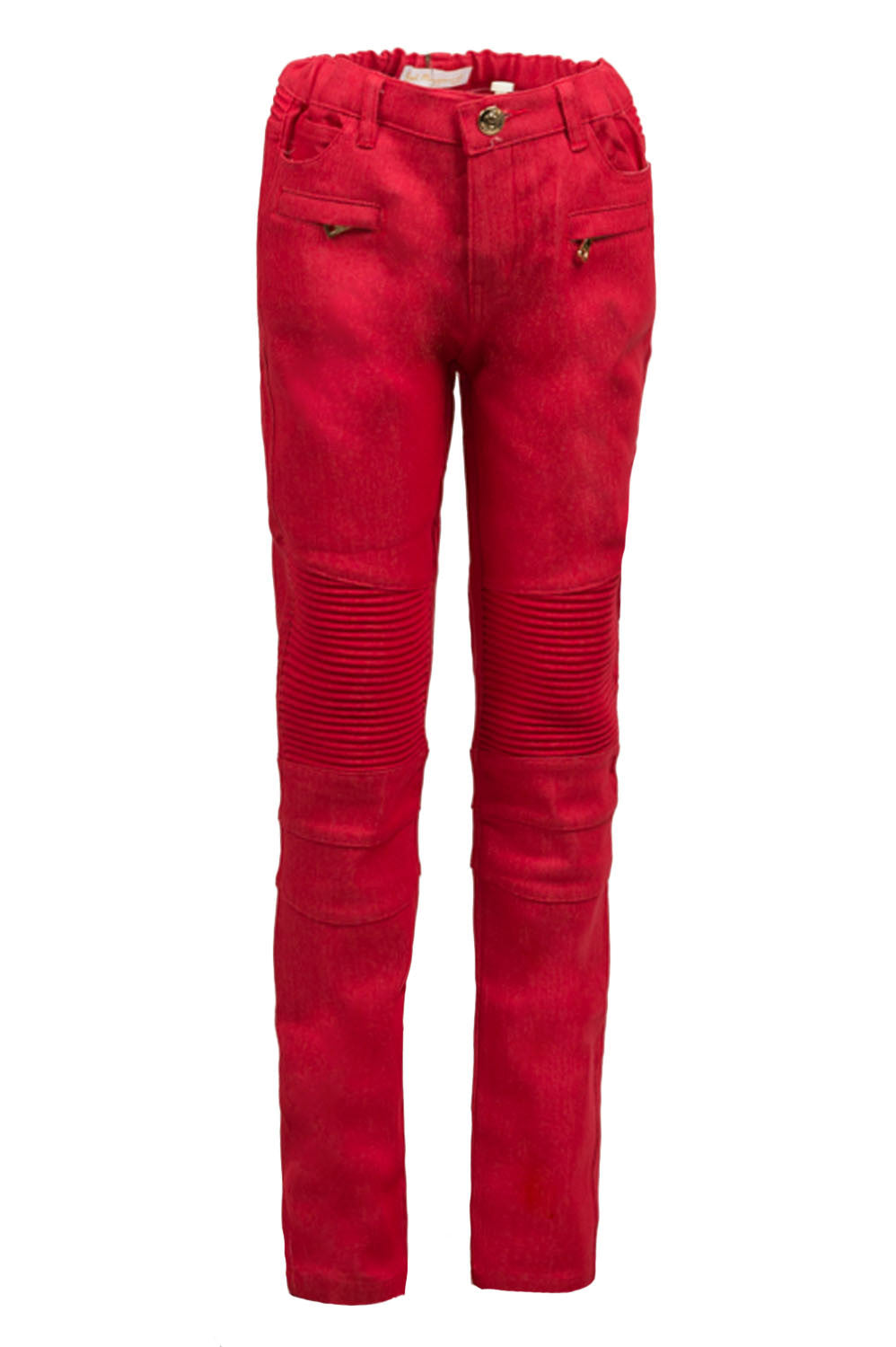 red biker jeans