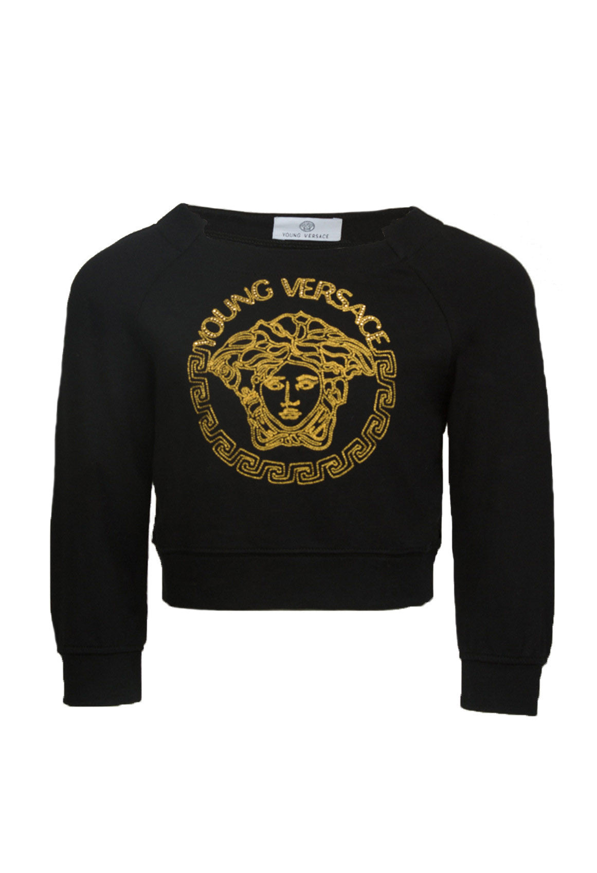 Young Versace Girs Gold Medusa Black Sweater | Pure Atlanta ...