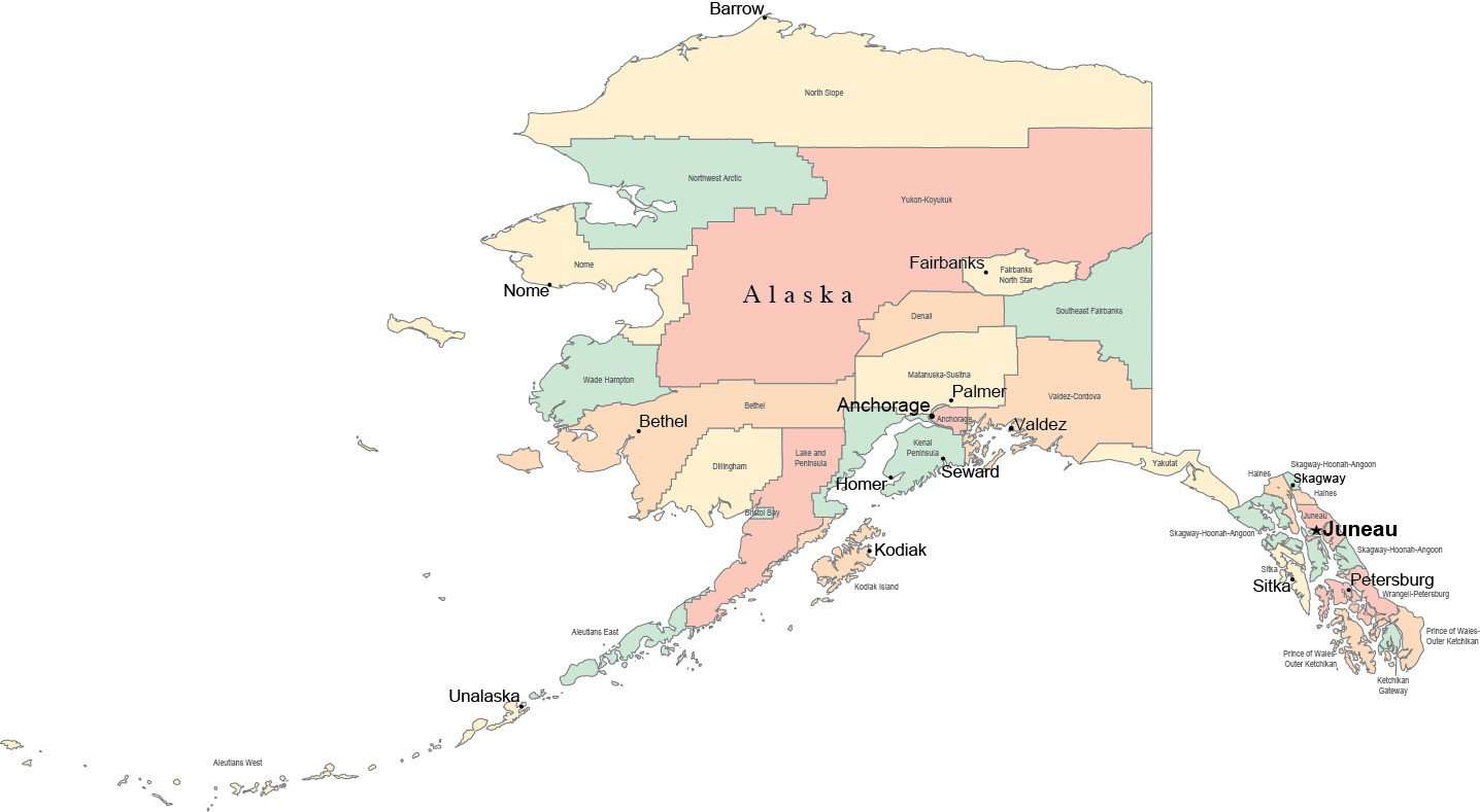 Alaska County Map