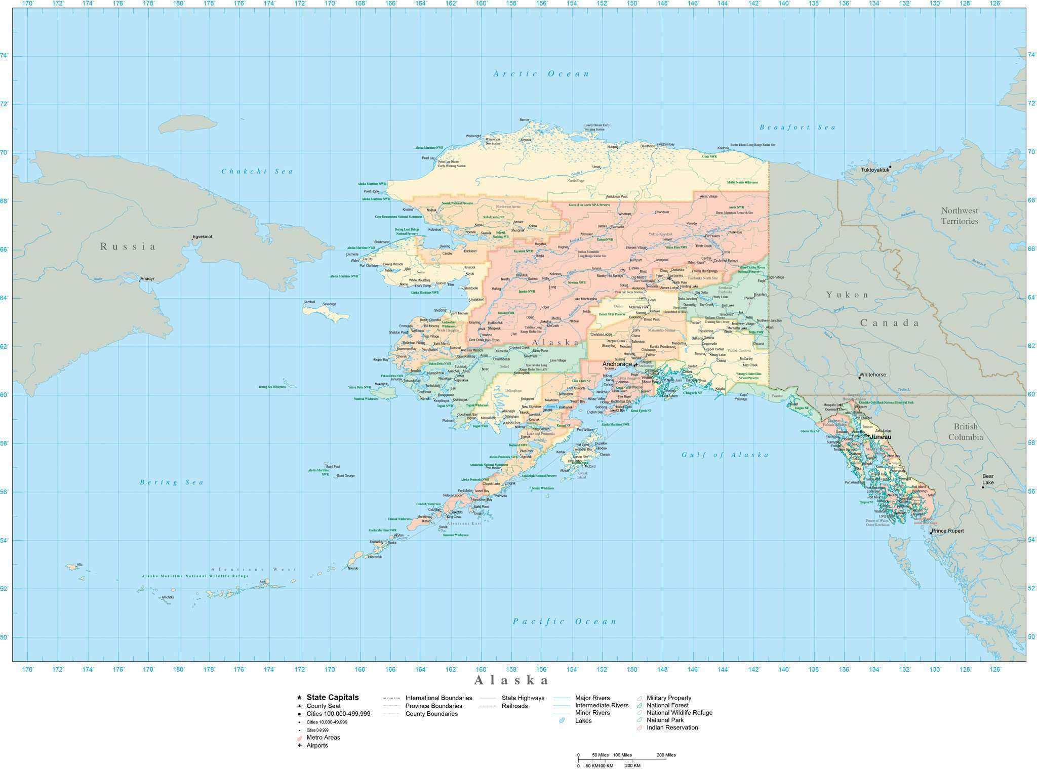 Alaska State Map in Adobe Illustrator Vector Format ...