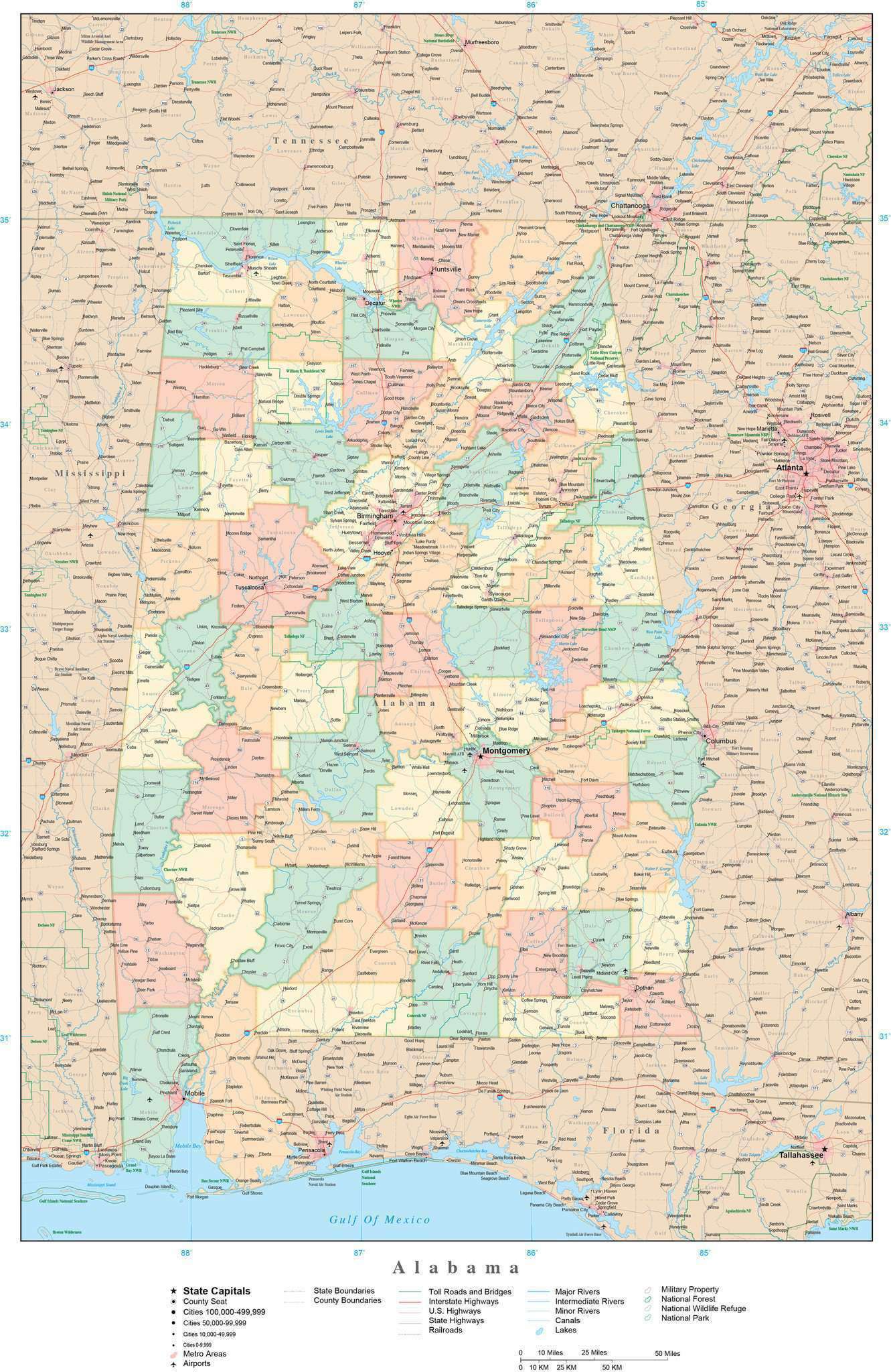 detailed map of alabama