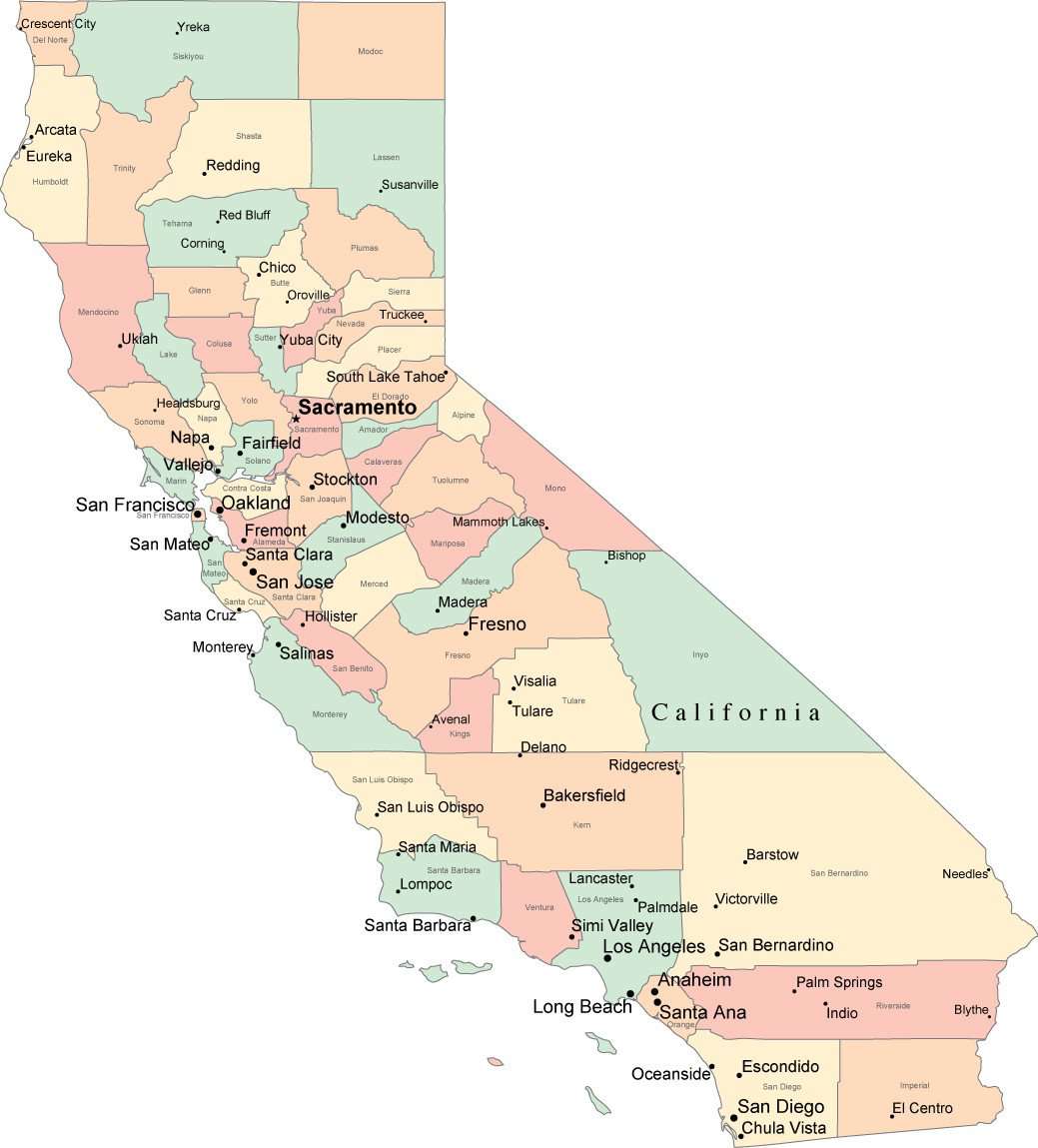 map of california counties