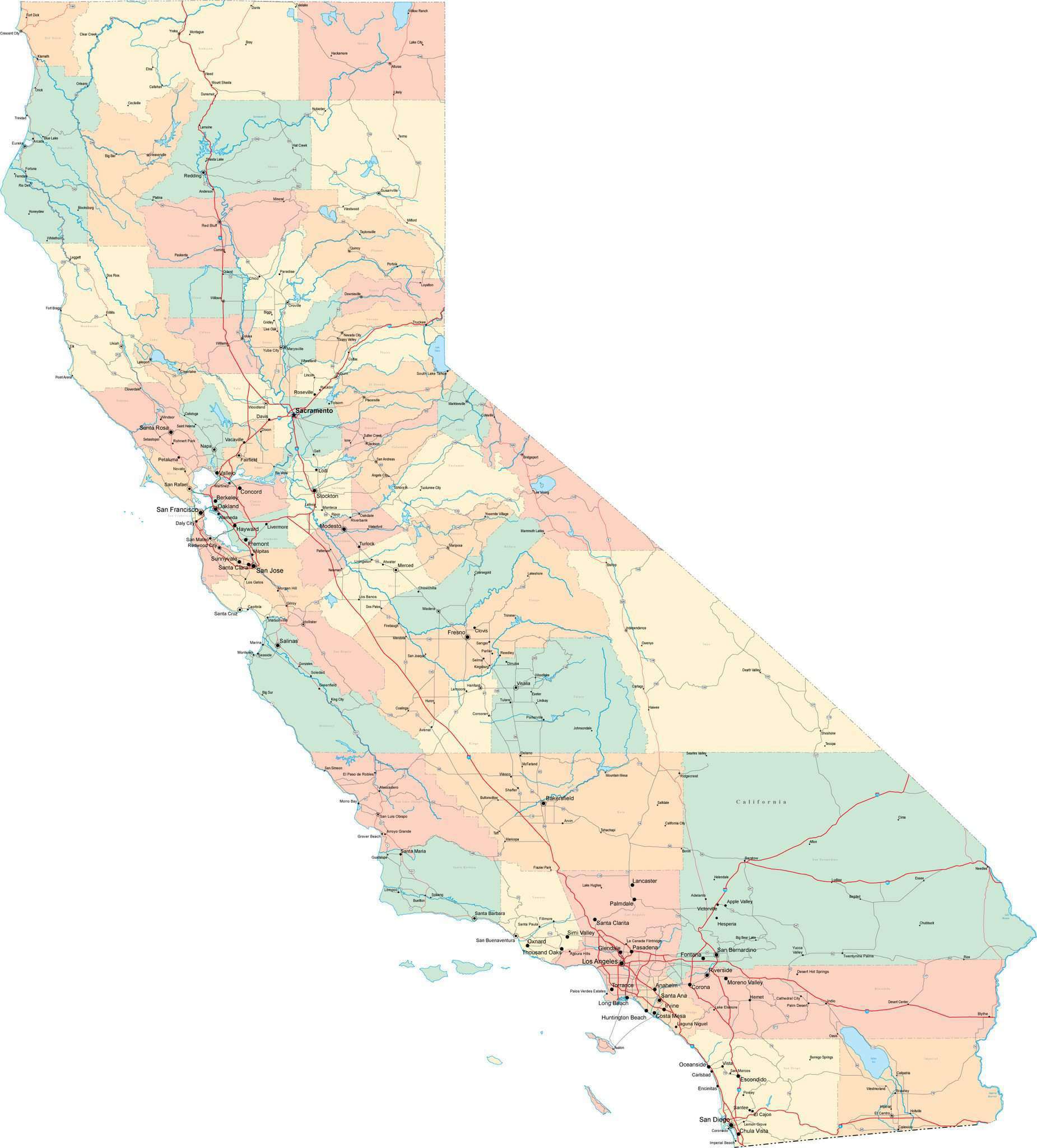 California State Map in Multi-Color Fit-Together Style to match other ...