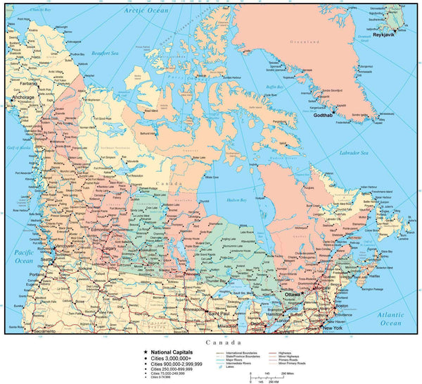 Canada Map in Adobe Illustrator Vector Format