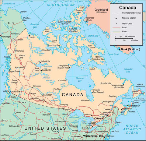 Simple Canada map in Adobe Illustrator vector format