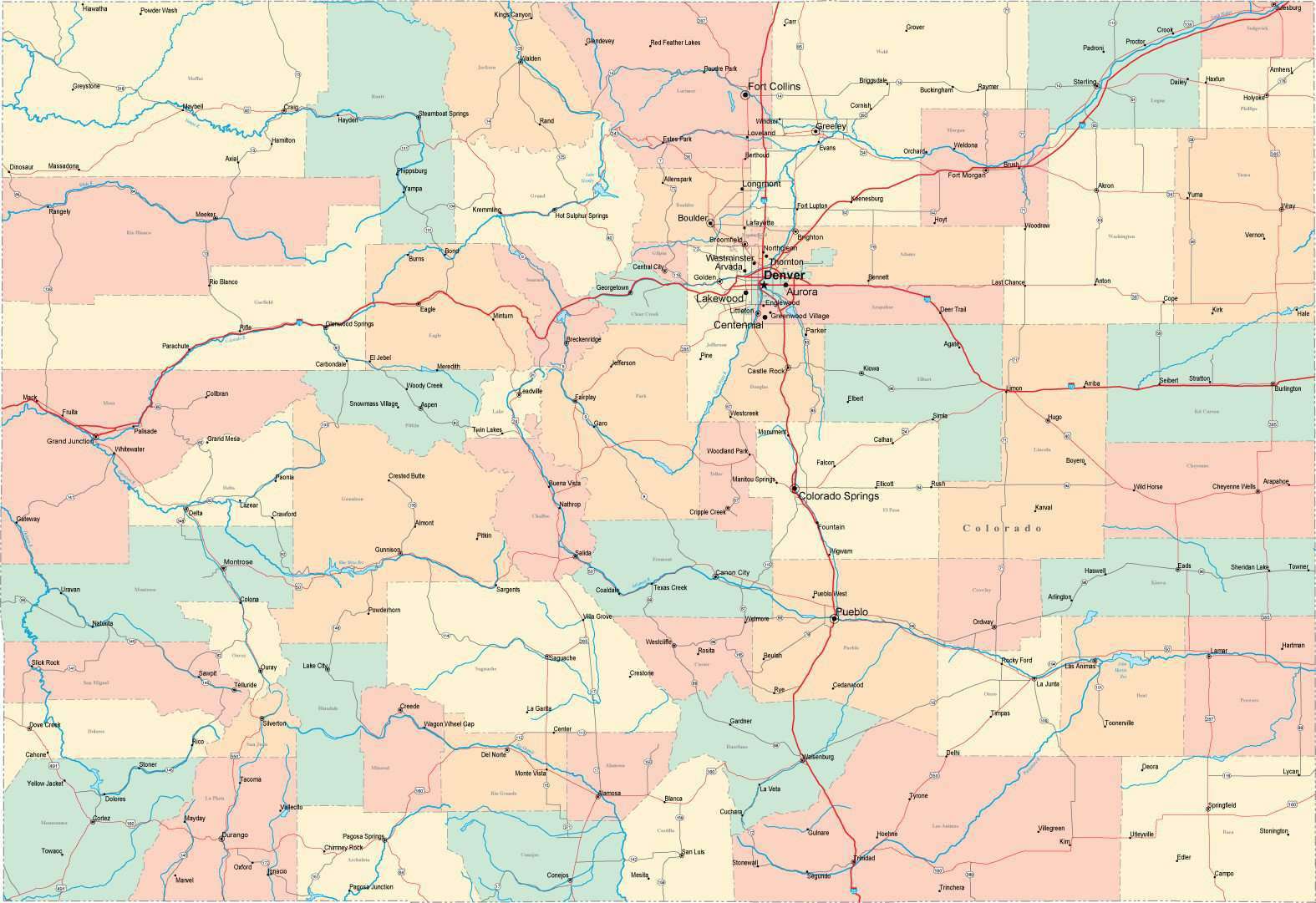 Colorado State Map In Multi Color Fit Together Style To Match Other States 5300