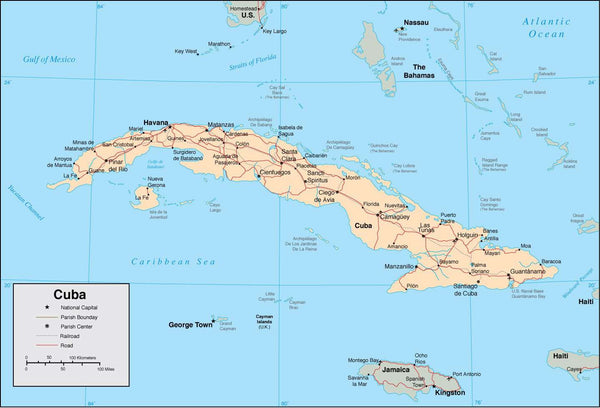 Digital Cuba map in Adobe Illustrator vector format – Map Resources