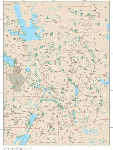 Dallas Map Adobe Illustrator vector format