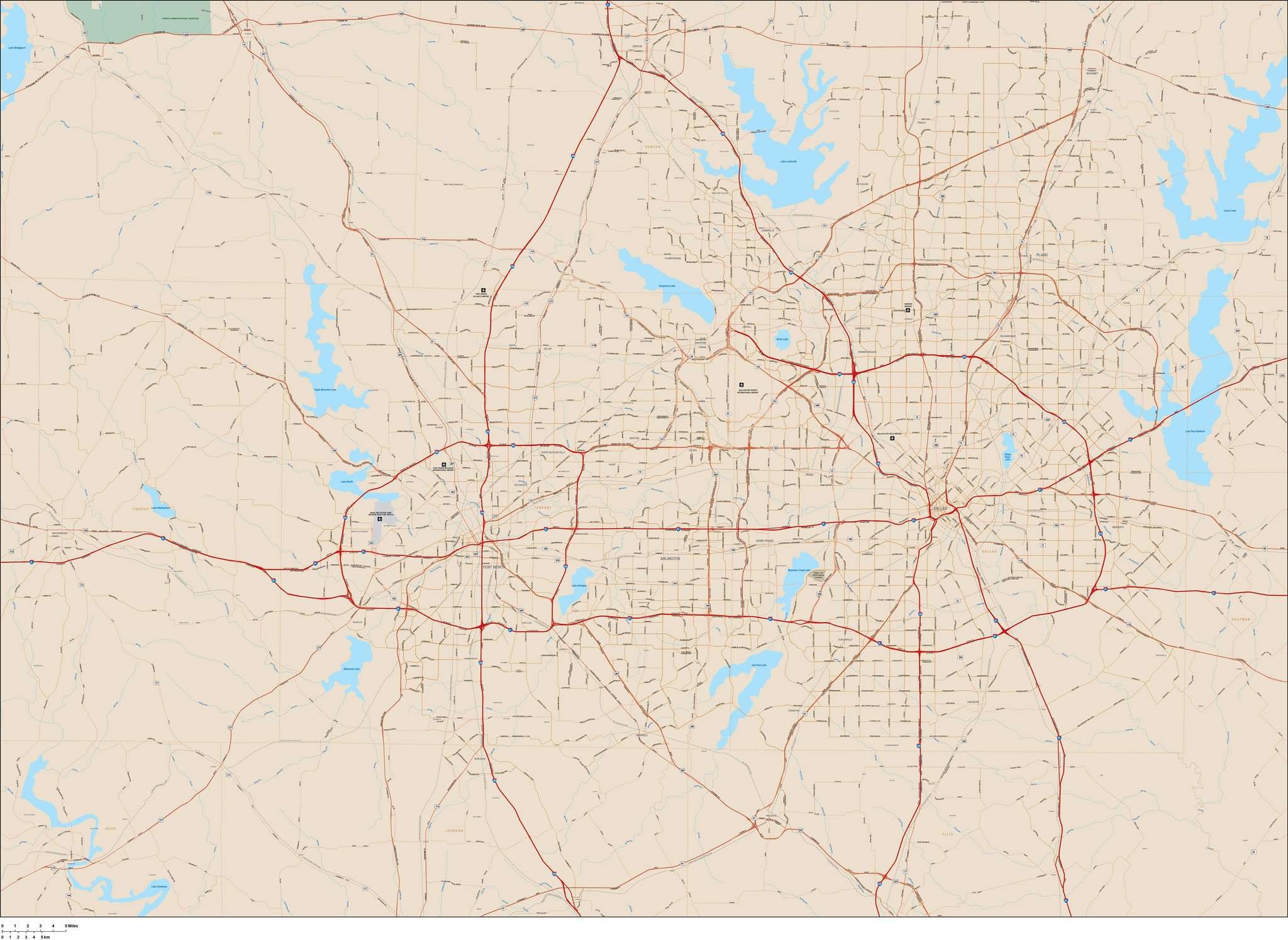 Map Of Dallas Fort Worth Texas | Draw A Topographic Map