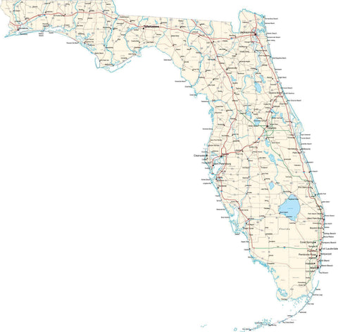 Florida State Map in Fit-Together Style to match other states