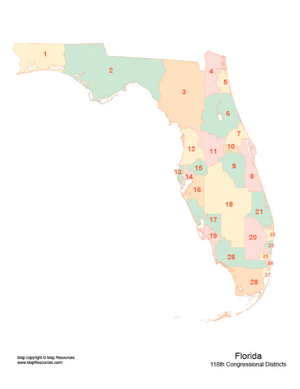 Florida Congressional Districts Map 2018 Free Printable Maps Map 8794