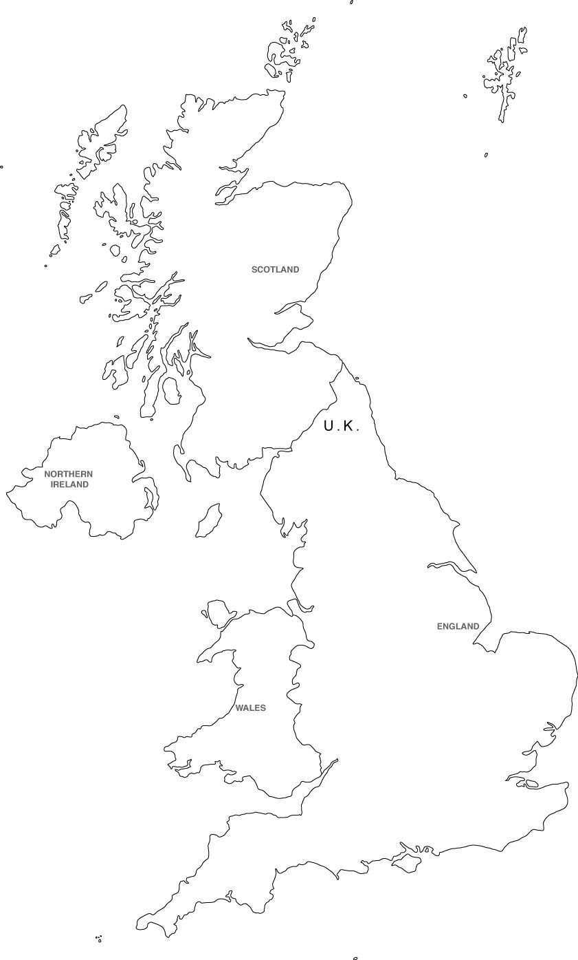 Digital United Kingdom Map For Adobe Illustrator And Powerpoint Keynote