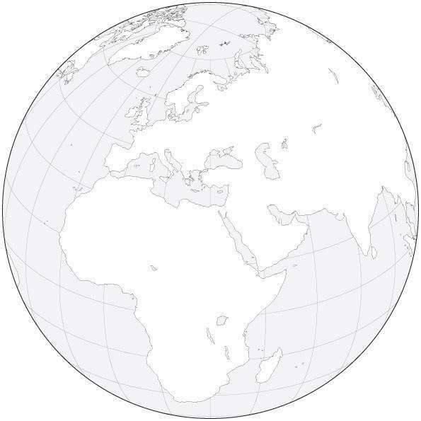 simple round world map outline