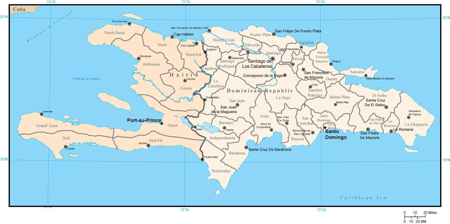 Haiti And Dominican Republic Map With Admin Areas In Adobe Illustrator   HTI XX 675653 