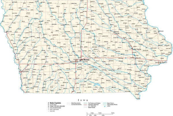 Iowa State Map In Fit Together Style To Match Other States