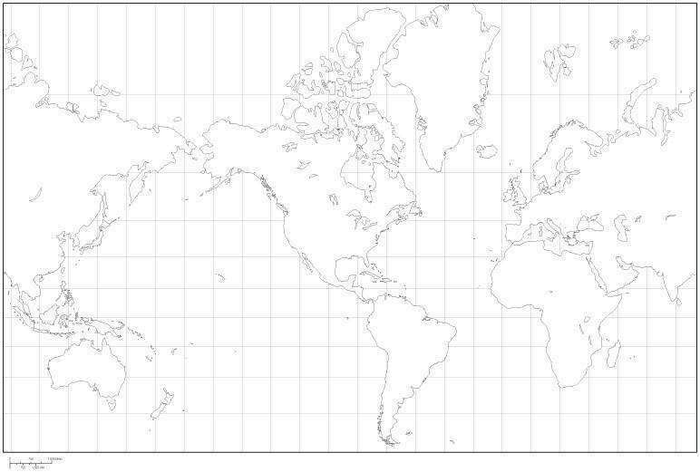 simple round world map outline