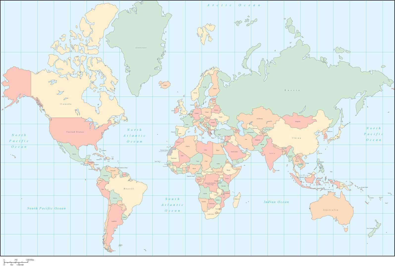 Mercator World Map