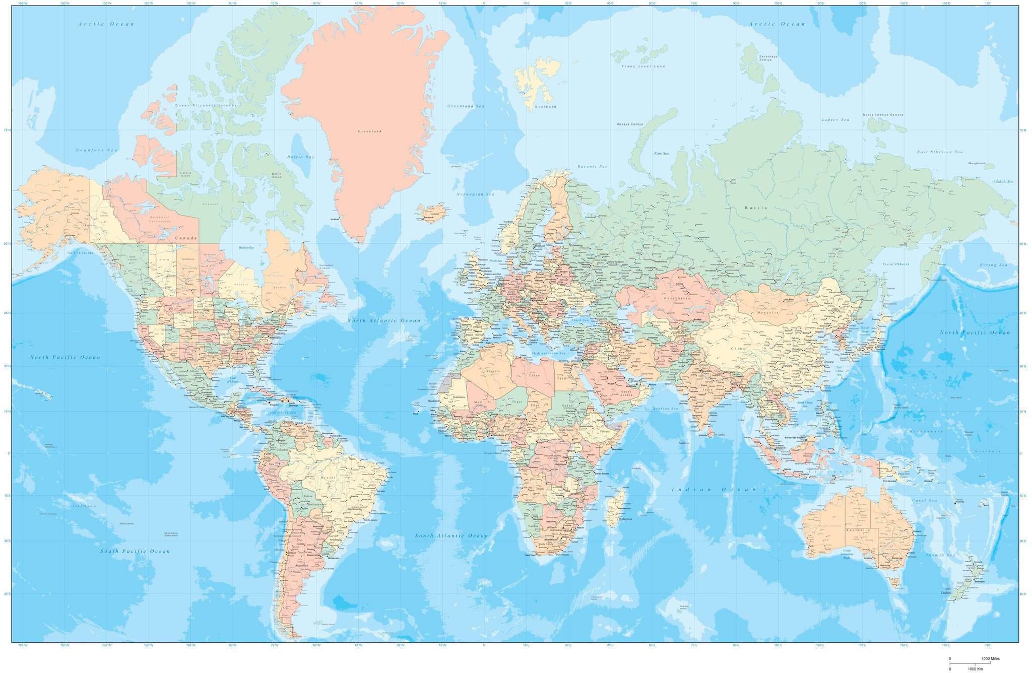 Mercator Map Of The World