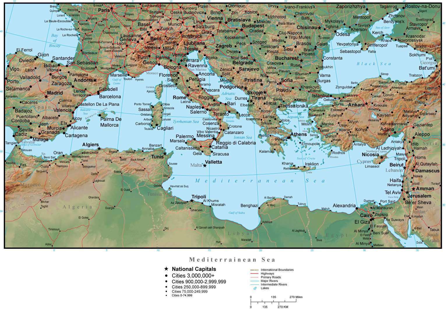 mediterranean travel map