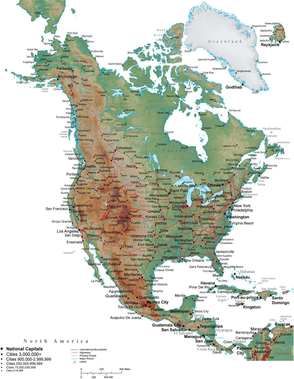 North America Terrain Map In Adobe Illustrator Vector Format With