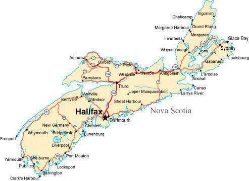 Nova Scotia Rivers Map Nova Scotia Fit-Together Style Map In Adobe Illustrator Format