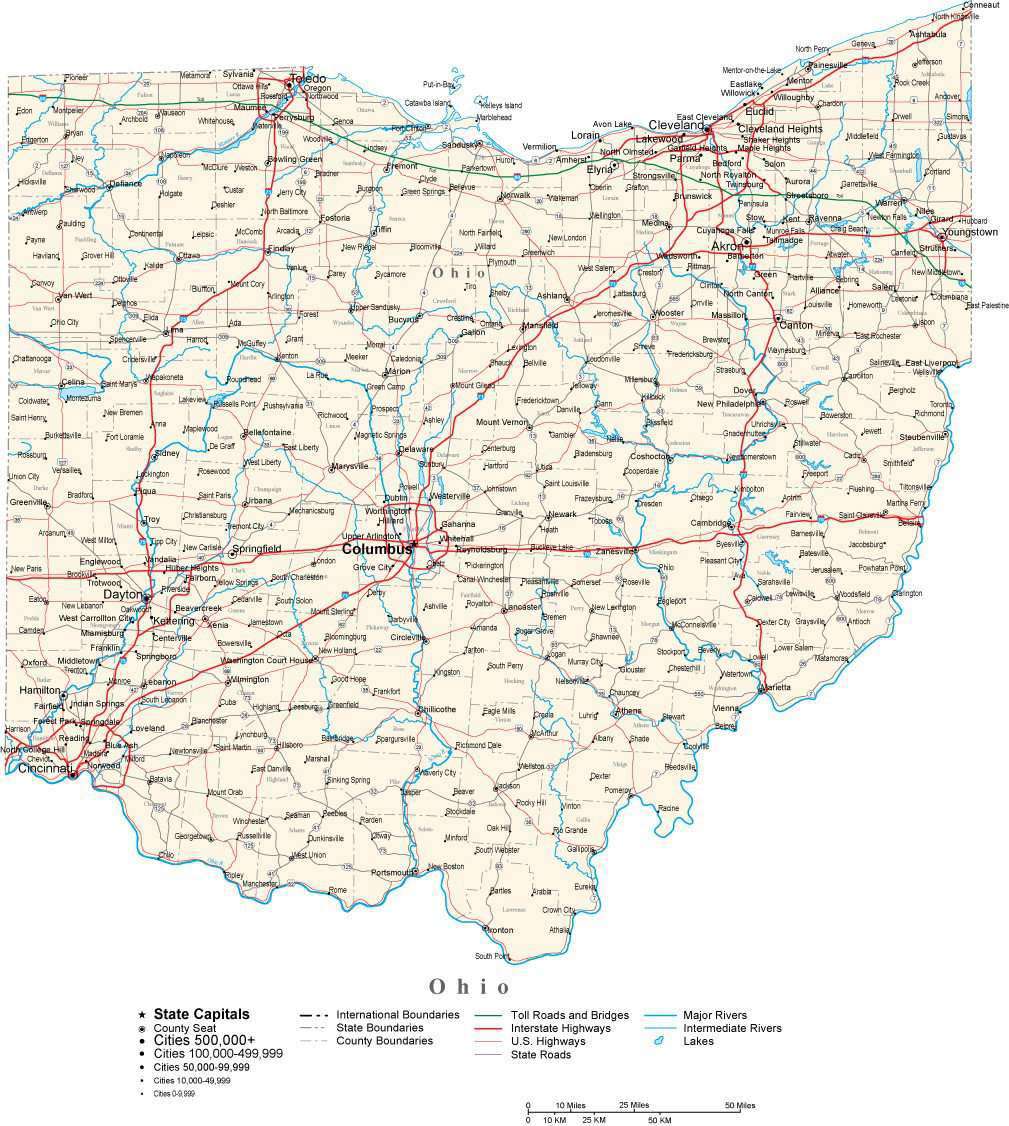 Detailed Map Of Ohio Cities