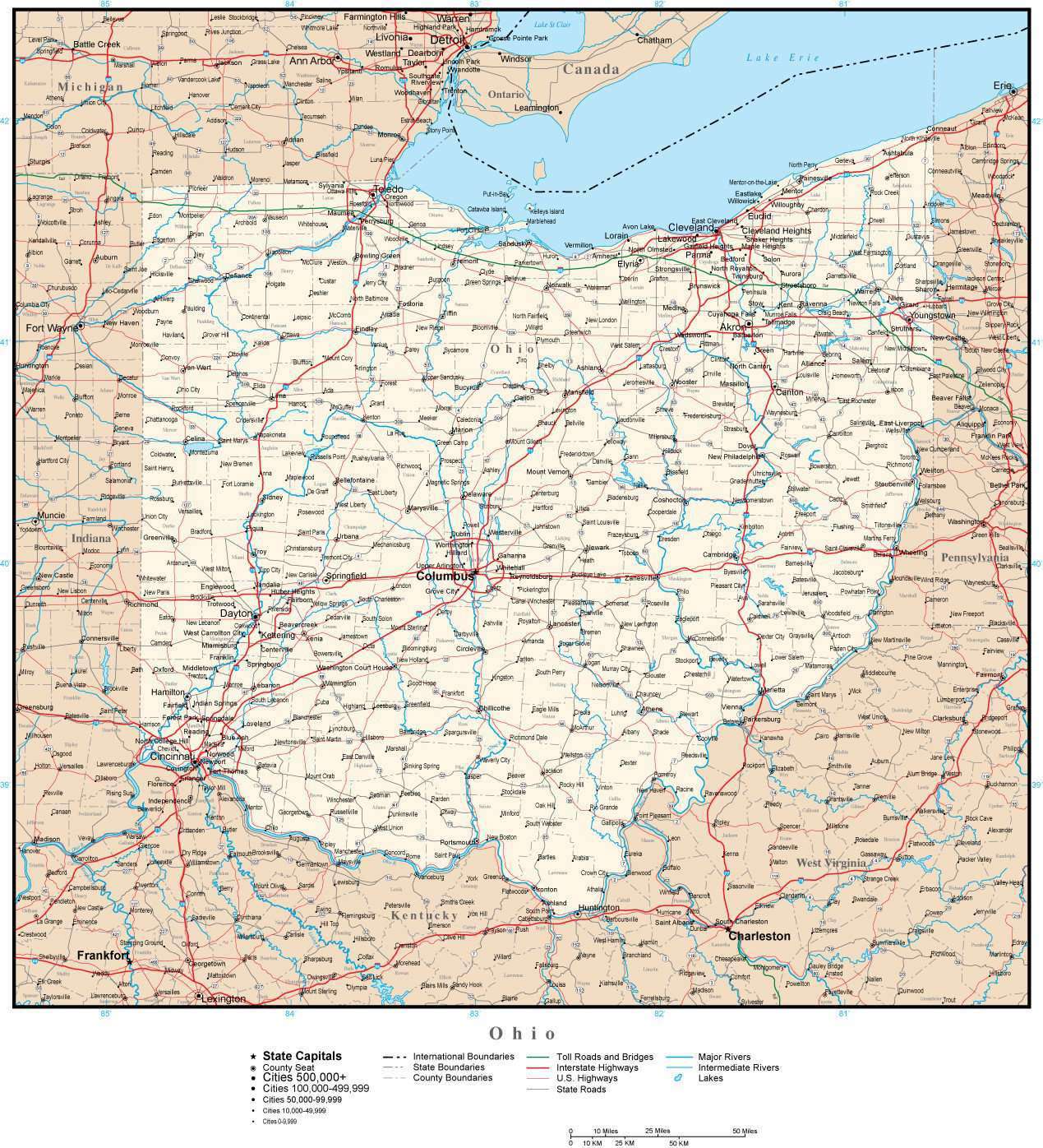 Detailed Map Of Ohio Cities