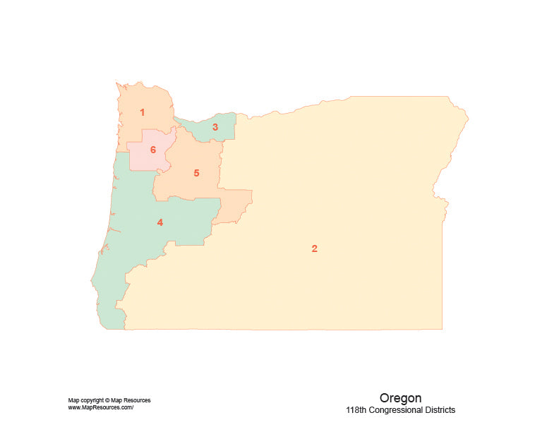Oregon Map With 2022 Congressional Districts 2319