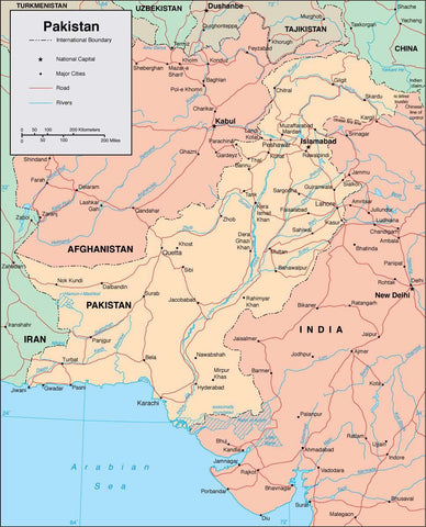 Map Of Pakistan And Surrounding Countries