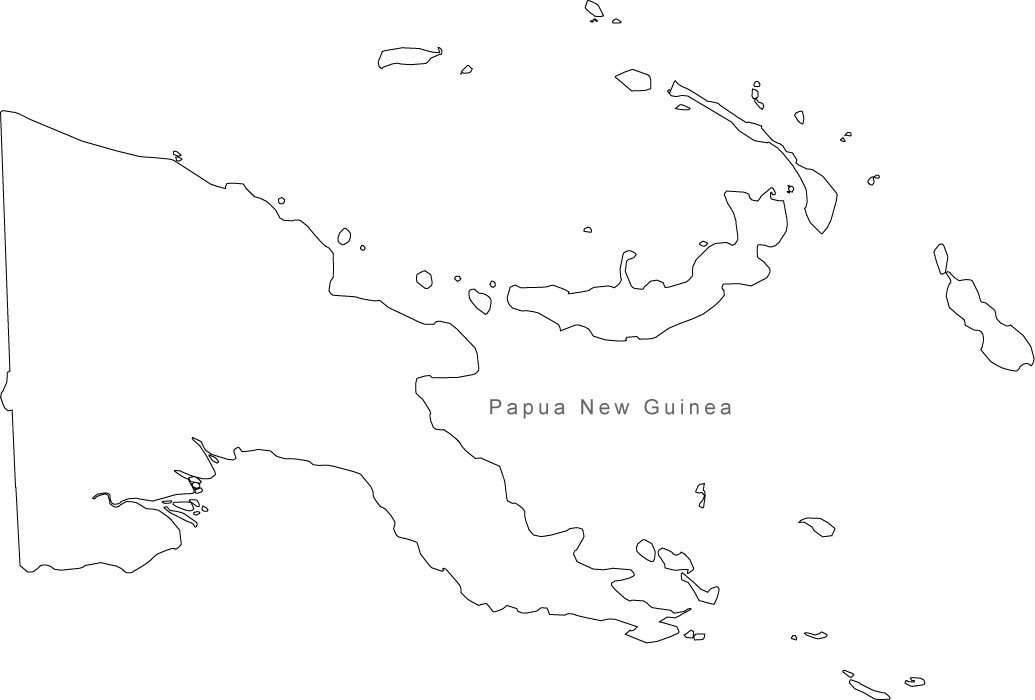 Papua New Guinea Map Outline Digital Papua New Guinea Map for Adobe Illustrator and PowerPoint 