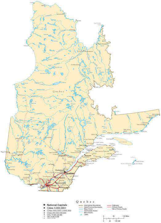Quebec Province Map Cut Out Style