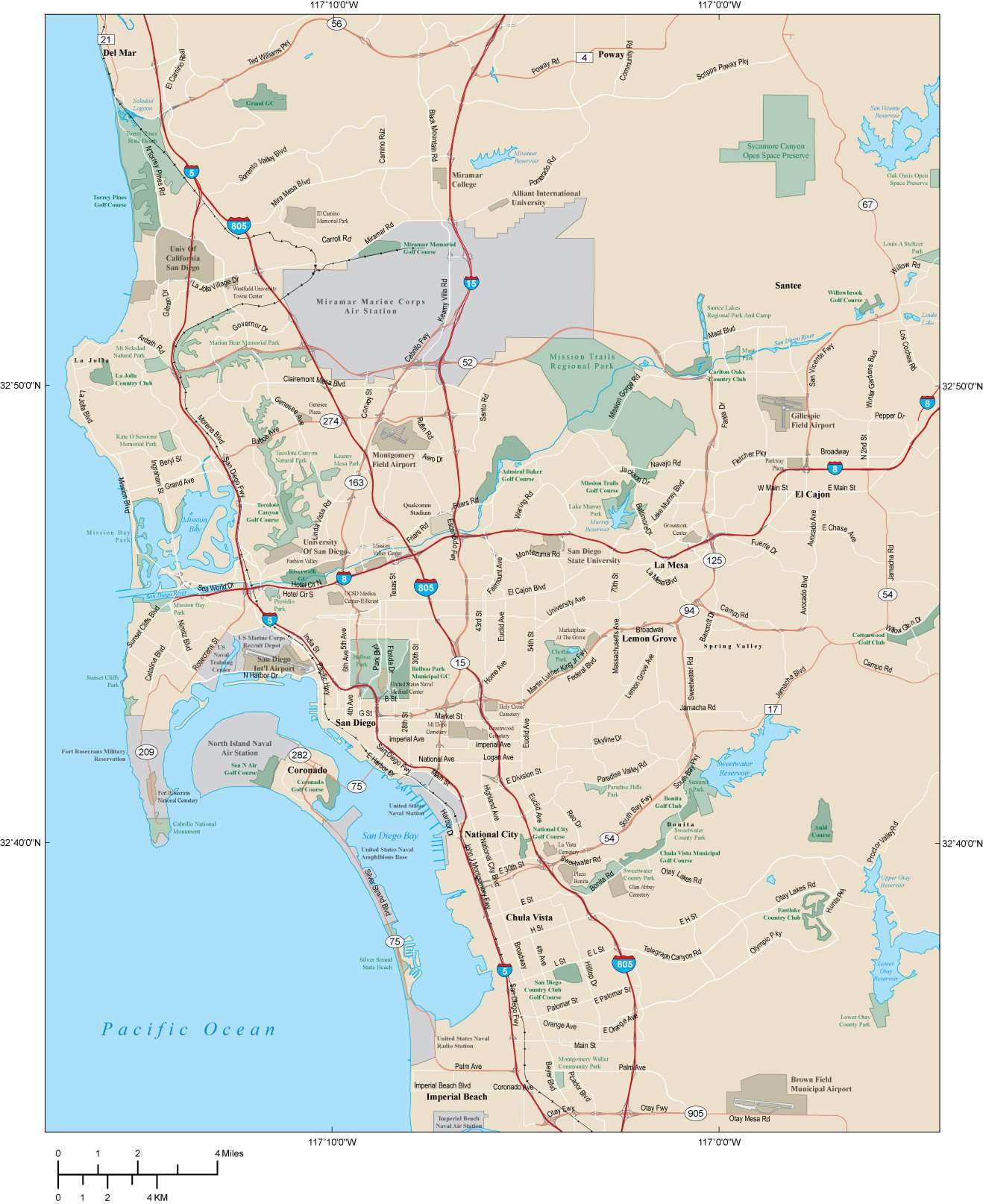 maps of san diego area