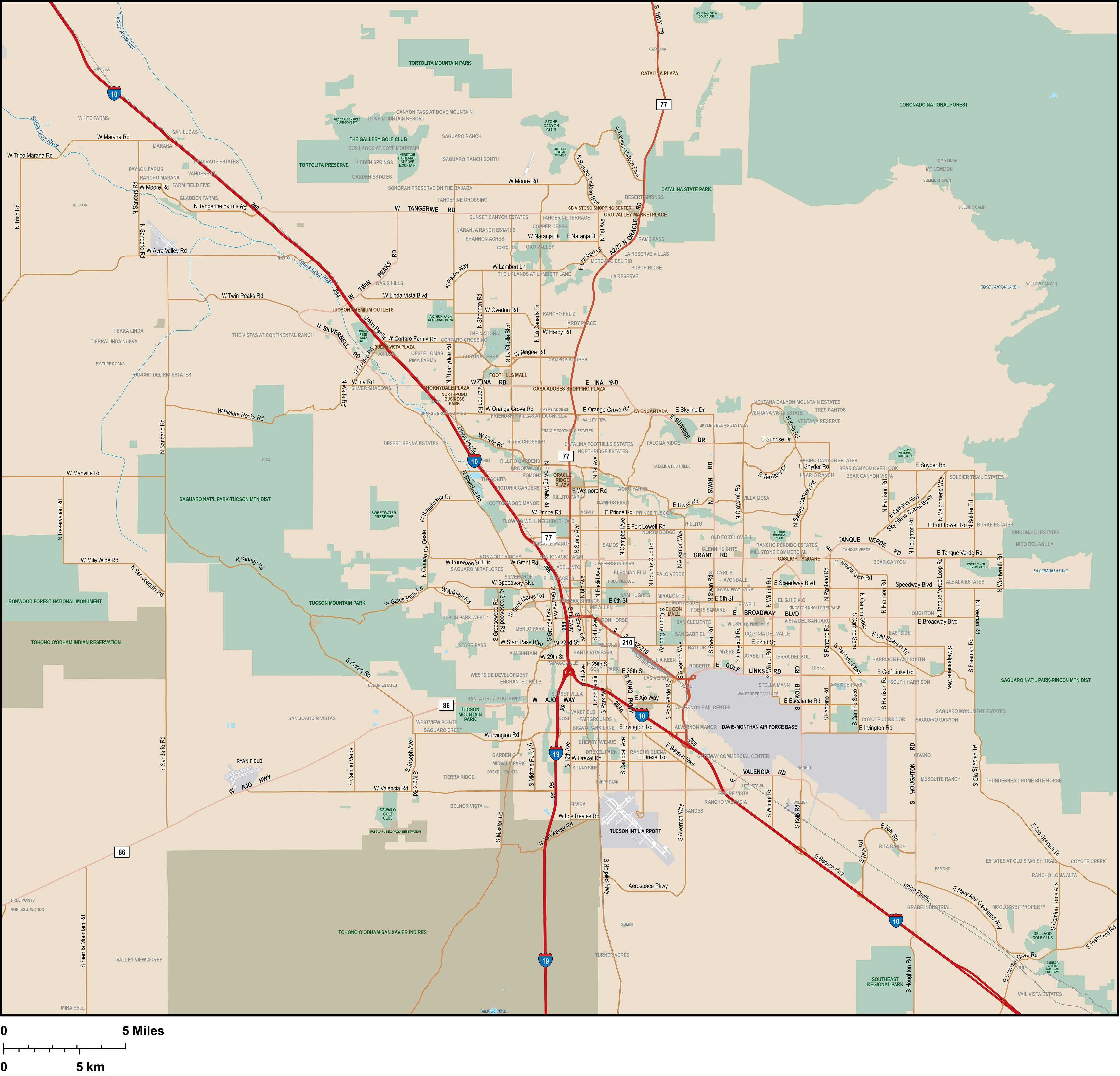 Tucson City Limits Map World Map