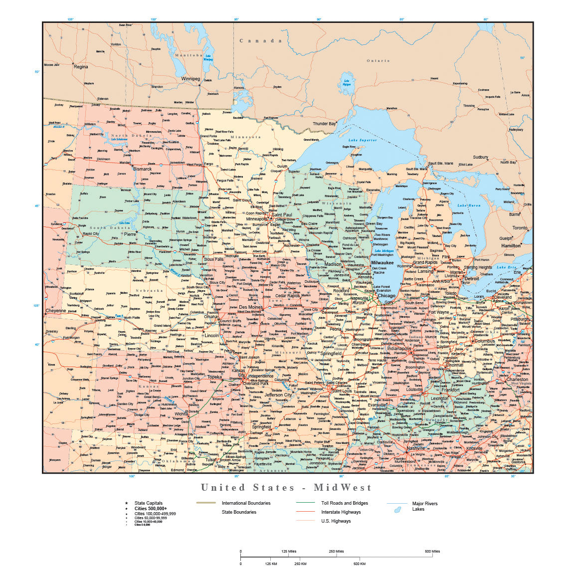 Map Of Midwest Usa Map Of Zip Codes   USA MW 192773 