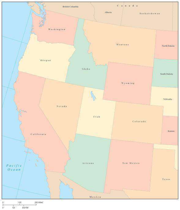 Map Of Western United States