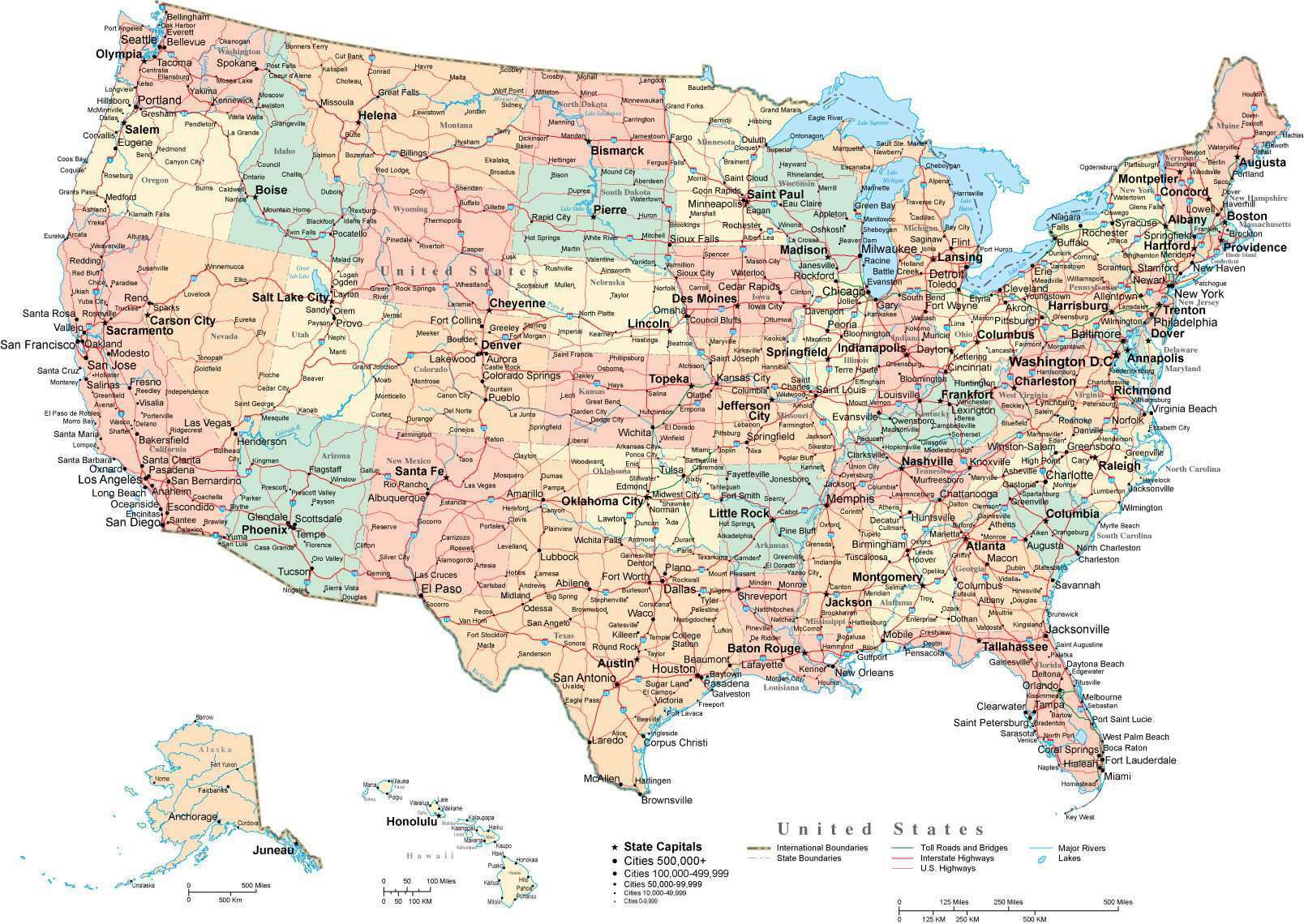 Usa Map In Adobe Illustrator Format Albers Equal Area Projection 0015